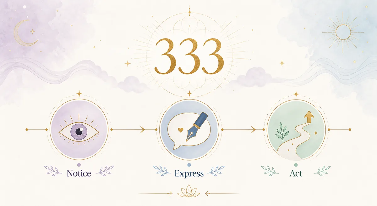 Step flow for seeing 333: notice, express, and act
